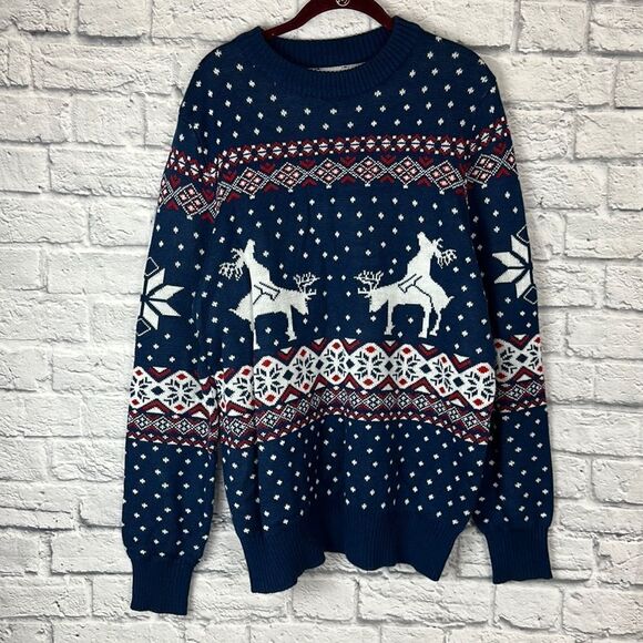 Tipsy Elves Reindeer Climax Ugly Sweater Men’s Size XL - Picture 1 of 7